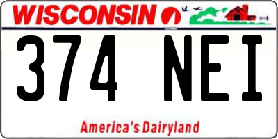 WI license plate 374NEI