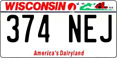 WI license plate 374NEJ
