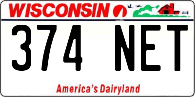 WI license plate 374NET