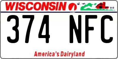 WI license plate 374NFC