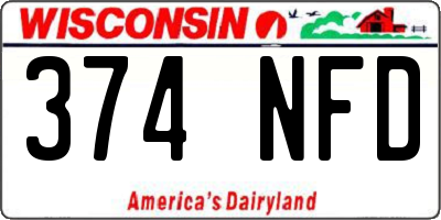 WI license plate 374NFD