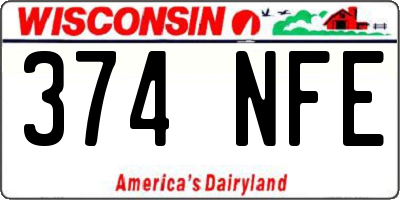 WI license plate 374NFE