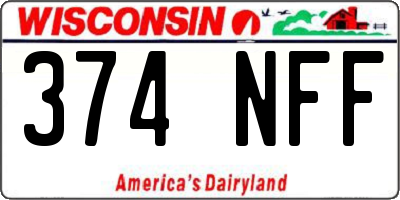 WI license plate 374NFF
