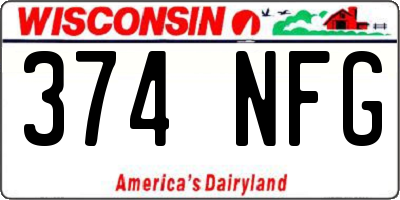 WI license plate 374NFG