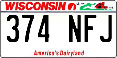 WI license plate 374NFJ