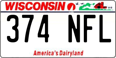 WI license plate 374NFL