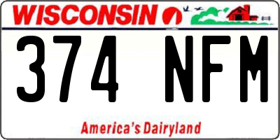 WI license plate 374NFM
