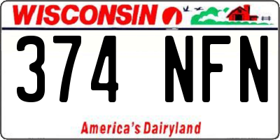 WI license plate 374NFN