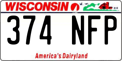 WI license plate 374NFP