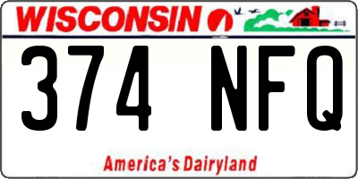 WI license plate 374NFQ
