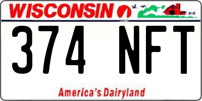WI license plate 374NFT