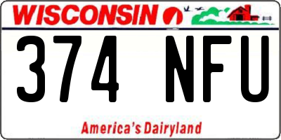 WI license plate 374NFU