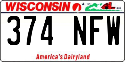 WI license plate 374NFW