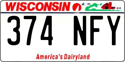 WI license plate 374NFY