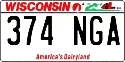 WI license plate 374NGA