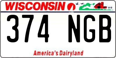 WI license plate 374NGB