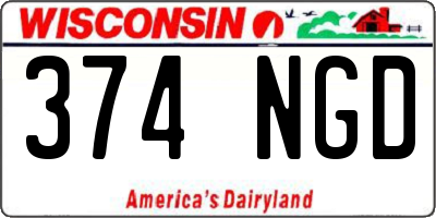 WI license plate 374NGD