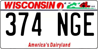 WI license plate 374NGE