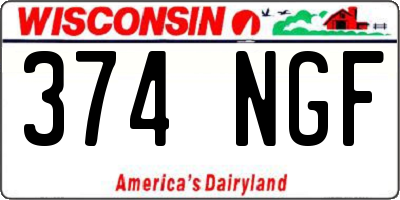 WI license plate 374NGF