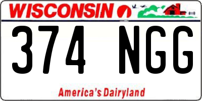 WI license plate 374NGG