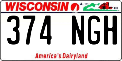 WI license plate 374NGH
