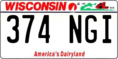 WI license plate 374NGI