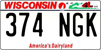 WI license plate 374NGK