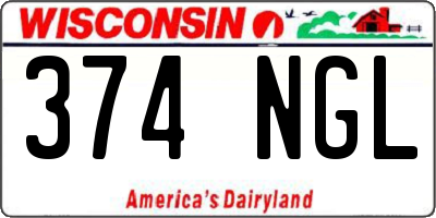 WI license plate 374NGL