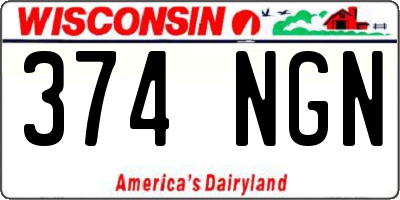 WI license plate 374NGN