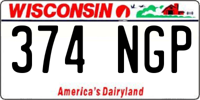 WI license plate 374NGP