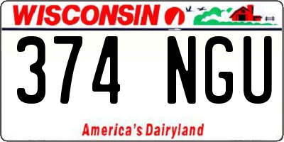 WI license plate 374NGU