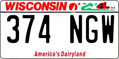 WI license plate 374NGW