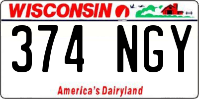 WI license plate 374NGY