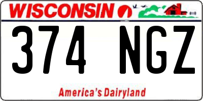 WI license plate 374NGZ