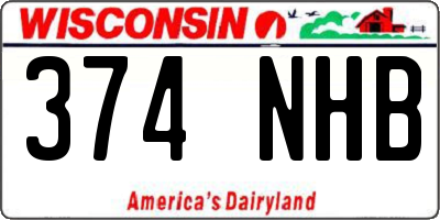 WI license plate 374NHB