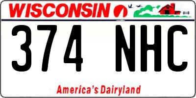 WI license plate 374NHC