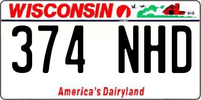 WI license plate 374NHD