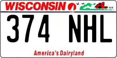 WI license plate 374NHL