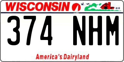 WI license plate 374NHM