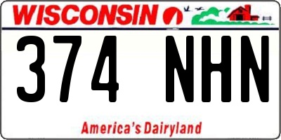 WI license plate 374NHN