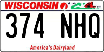WI license plate 374NHQ