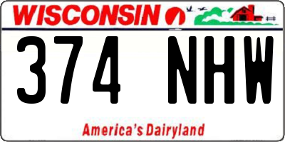 WI license plate 374NHW