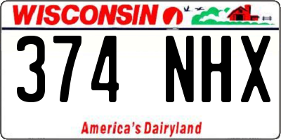 WI license plate 374NHX