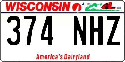 WI license plate 374NHZ