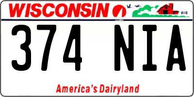 WI license plate 374NIA