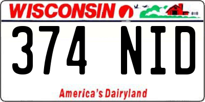 WI license plate 374NID