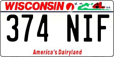 WI license plate 374NIF