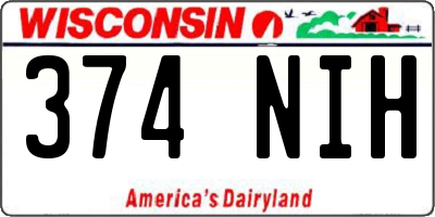 WI license plate 374NIH