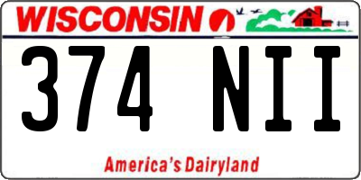 WI license plate 374NII