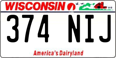 WI license plate 374NIJ